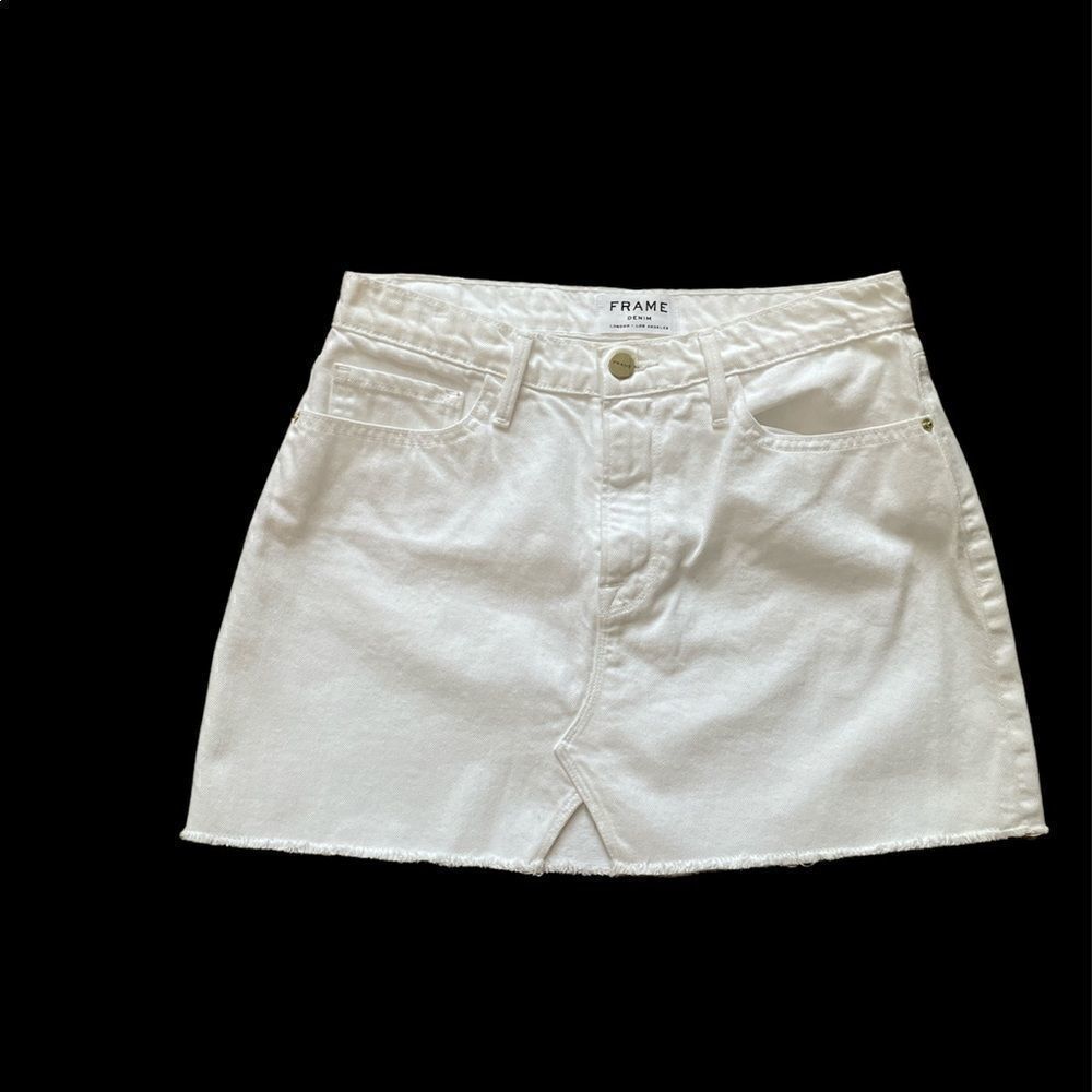 FRAME Raw-Edge Trim Mini Skirt size 26 - Picture 3 of 9